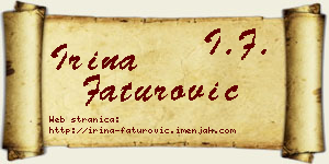 Irina Faturović vizit kartica